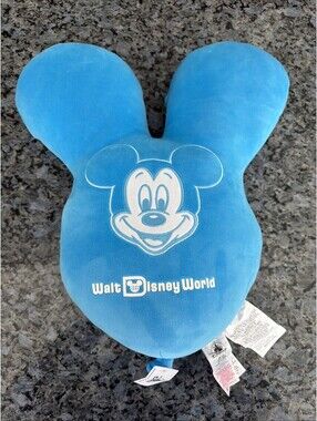 Disney Parks Mickey Mouse Balloon Blue Decorative Throw Pillow Large